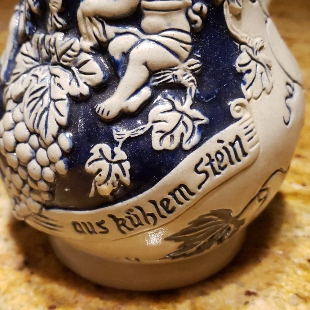Vintage German Stoneware Classic Wine Pitcher 